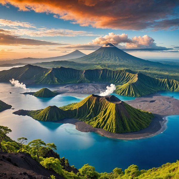 Quelle croisière propose des excursions pour découvrir les volcans en Indonésie?